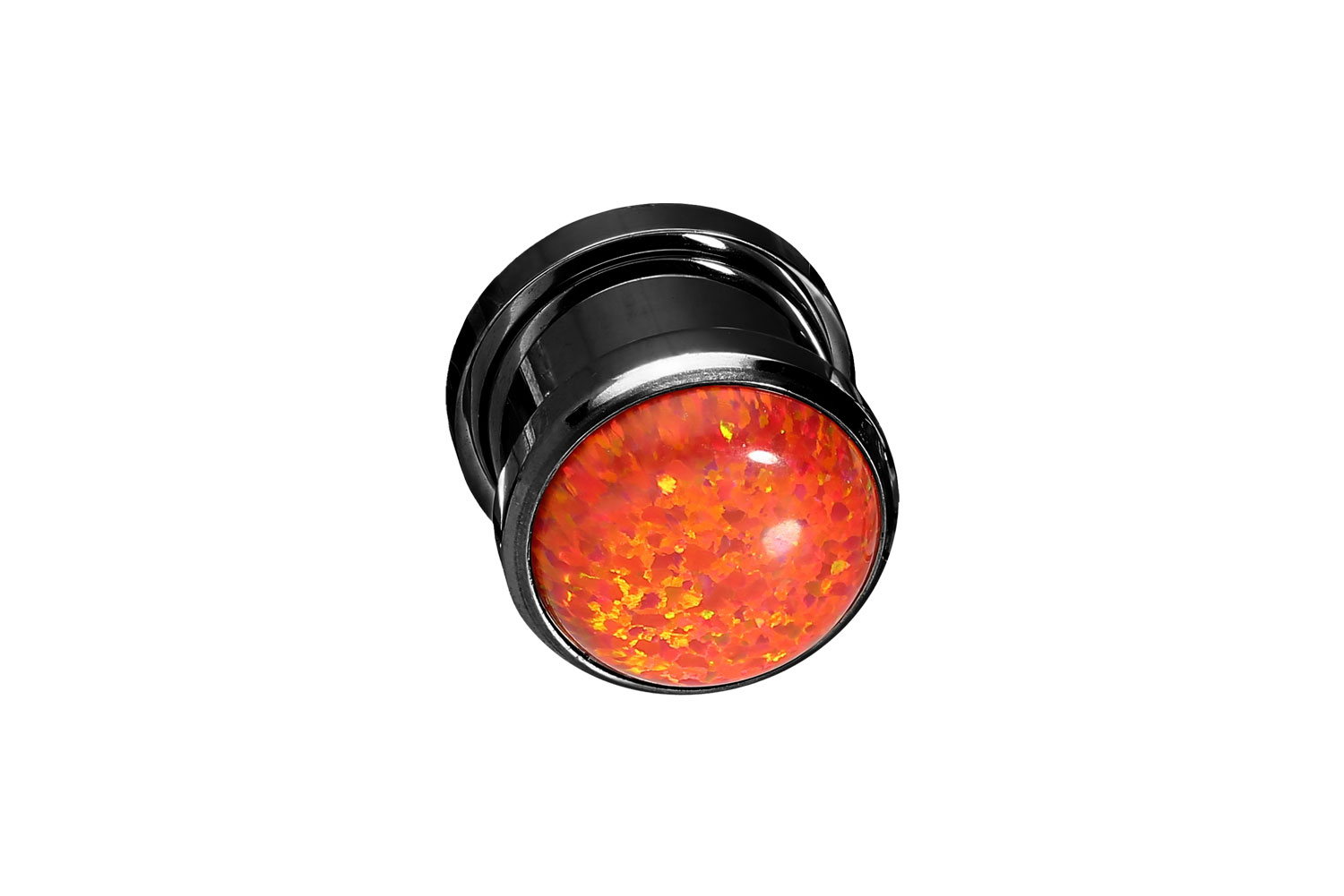 Chirurgenstahl Plug SYNTHETISCHER OPAL ++SALE++ von Piercingline